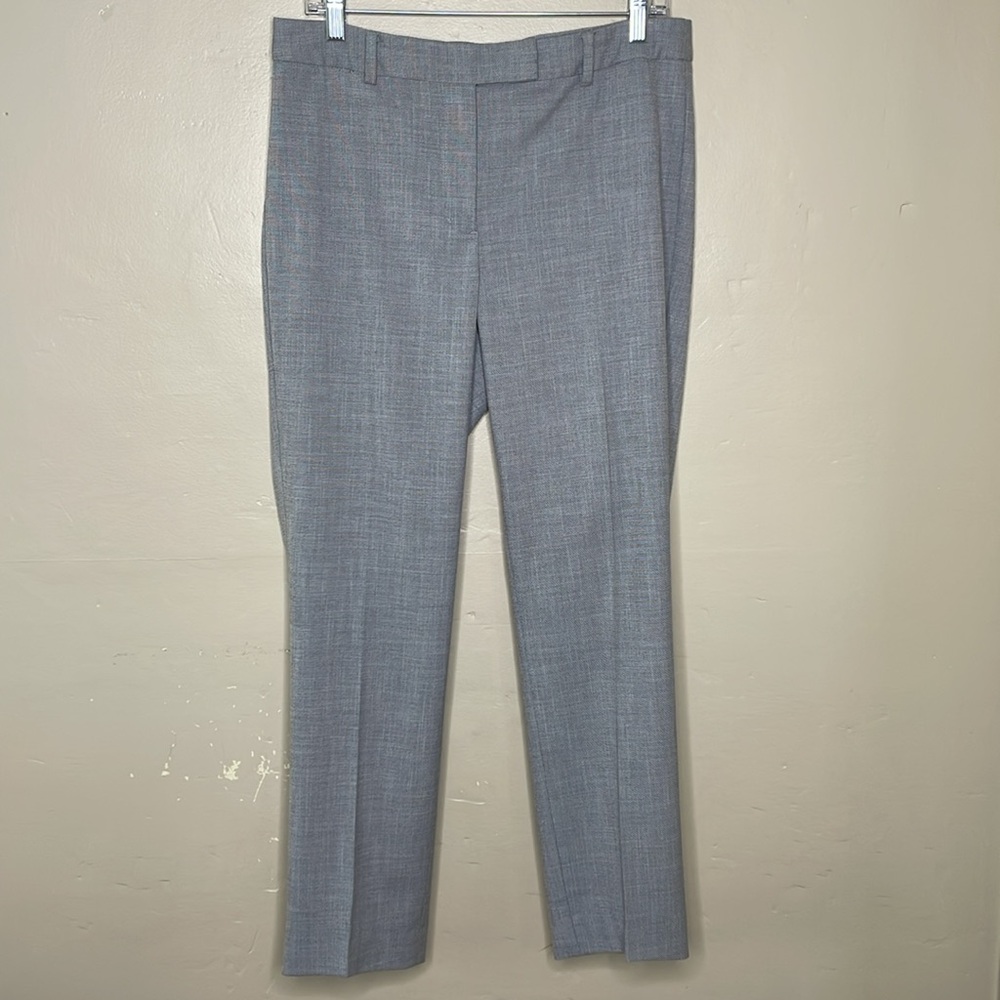 TALBOTS Trousers Gray High Waist Straight Pant Flat Front Corporate Time 8